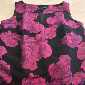 Talbots Black and Pink Floral Top